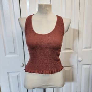 American Eagle Outfitters Mauve Elastic Sleeveless Tank Top